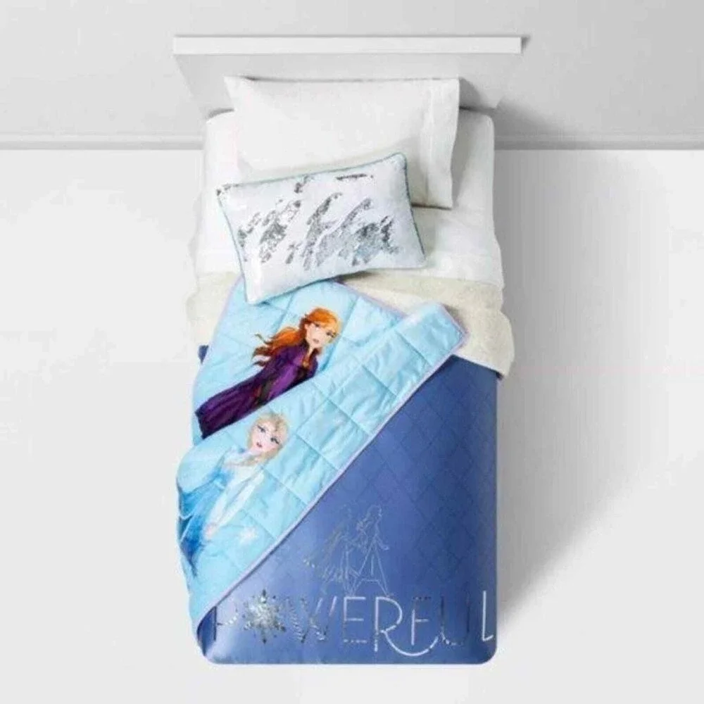 Frozen Decorative Pillow 24x15 Blue Sequins Magical Journey Horse Flip Sequin